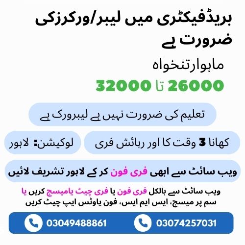Bread Detergent Factory Jobs in Lahore Pakistan Rozgar Office