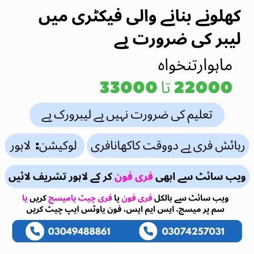 Toys Factory Jobs in Lahore Pakistan Rozgar Office